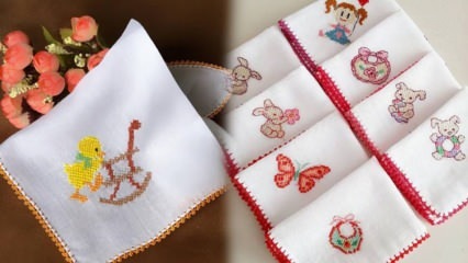 Pats praktiškiausias nosinės kraštų gaminimas! Kaip pasidaryti servetėles kūdikiams? Kūdikių rankšluosčių adatos nėriniai
