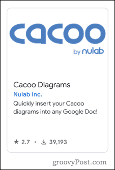 „Google“ dokumentų „Cacoo“ priedas