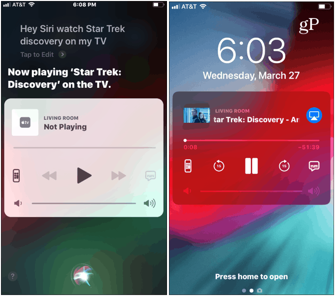 Naudokite „Siri“ su „Apple TV“ iš „iPhone“