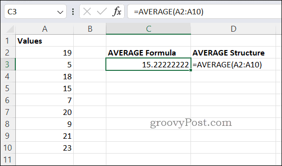 Pavyzdys VIDUTINĖ formulė Excel
