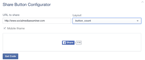 „facebook“ bendrinimo mygtukas nustatytas į URL