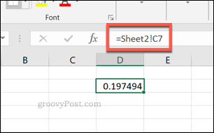 Viena „Excel“ darbalapio langelio nuoroda