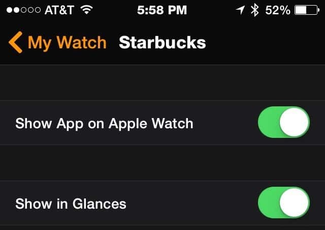 „Starbucks“ programa - „Apple Watch“
