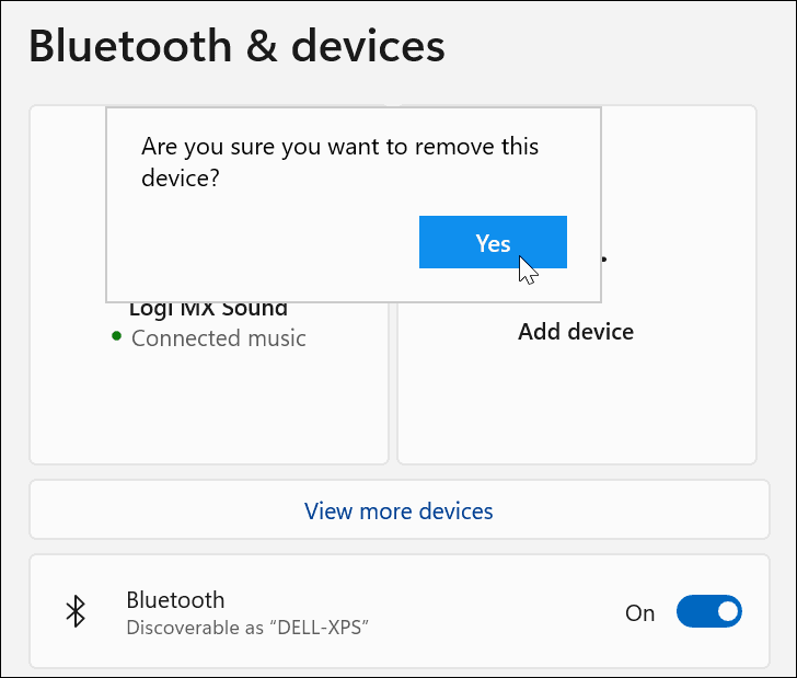 Patikrinkite „Bluetooth“ įrenginio pašalinimą
