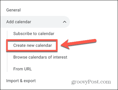 „Google“ kalendorius sukurti naują kalendoriaus parinkties ekrano kopiją