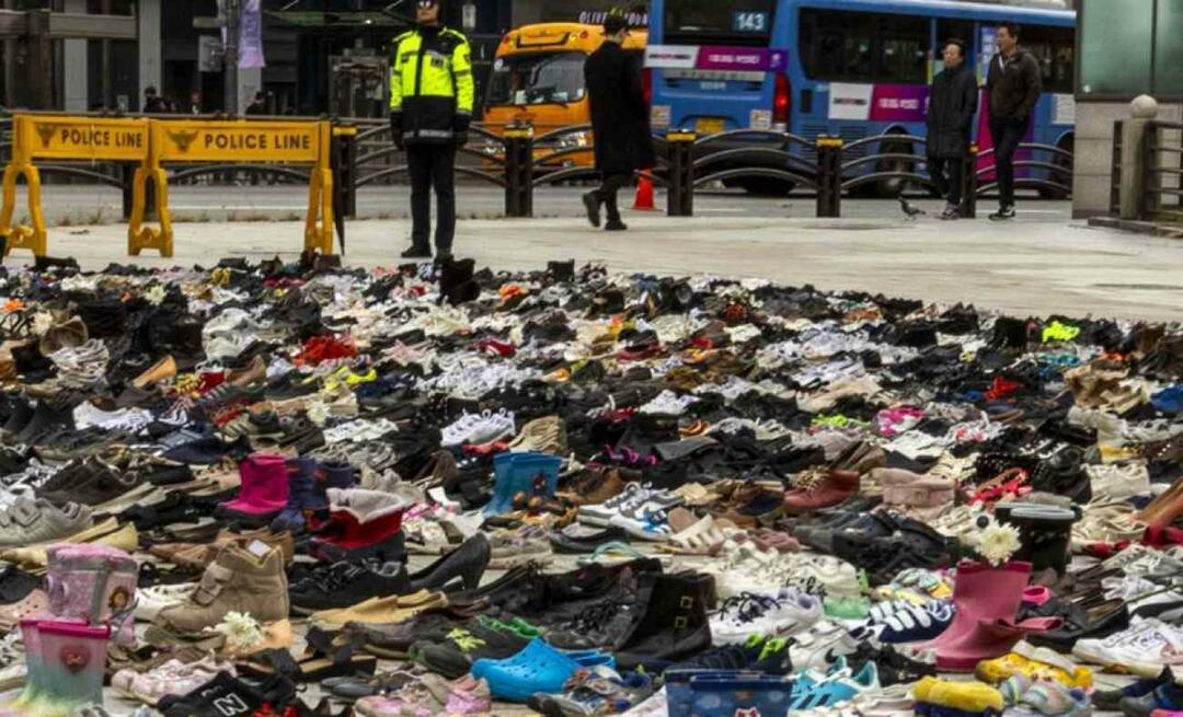 Žmoniškumo pamoka iš Pietų Korėjos! Palestinai skirtose aikštėse jie išrikiavo šimtus batų