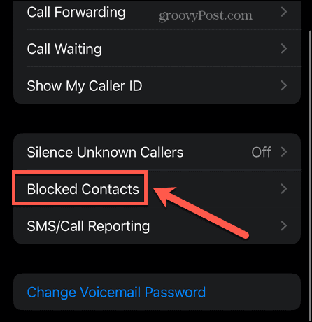 iphone užblokuoti kontaktai
