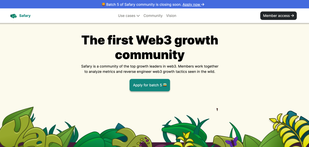 safaryclub-web3-verslo bendruomenė