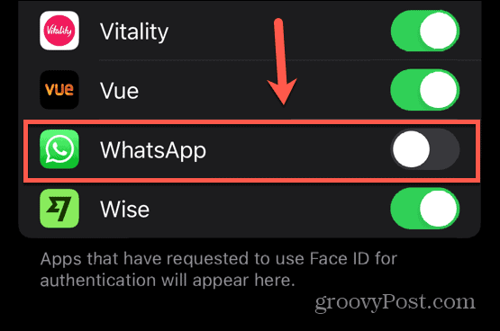WhatsApp veido ID išjungtas