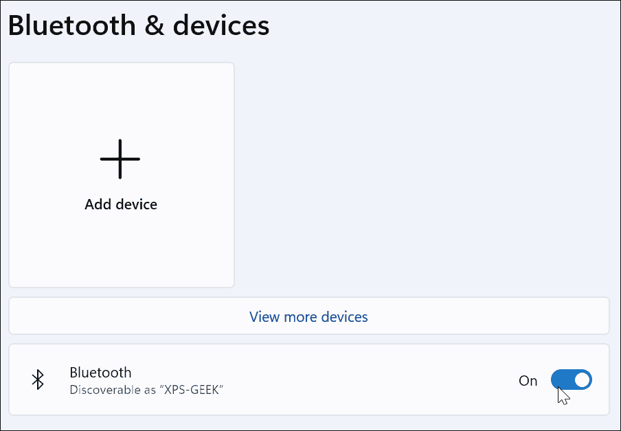 įjunkite „Bluetooth“ sistemoje „Windows 11“.