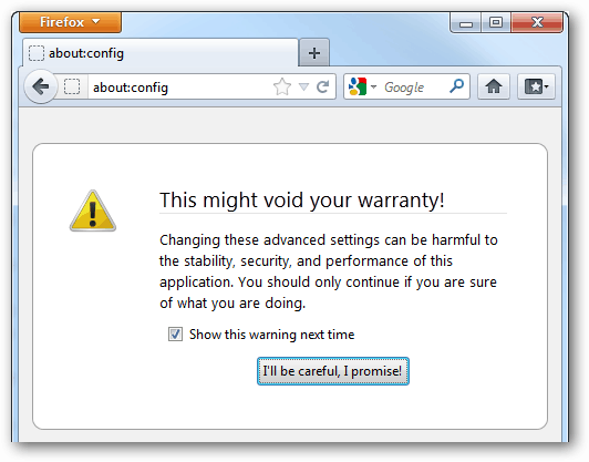 negaliojanti „Firefox“ garantija
