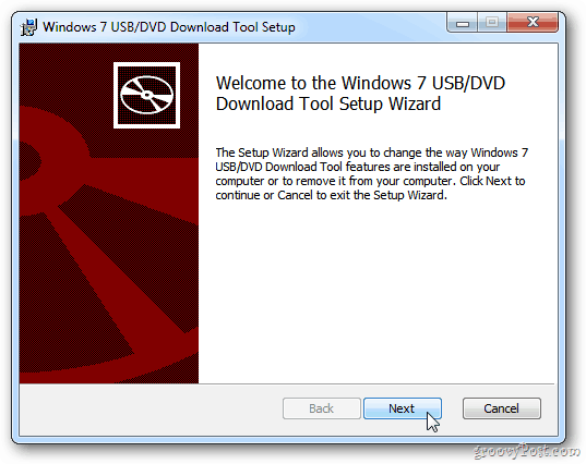 „Windows 7“ USB / DVD atsisiuntimo įrankis
