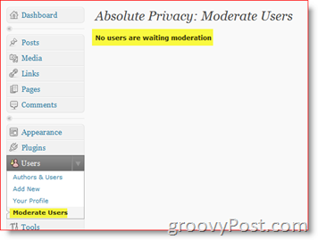 Absoliutus privatumas - vidutiniai vartotojai - privataus „WordPress“ tinklaraščio papildinys