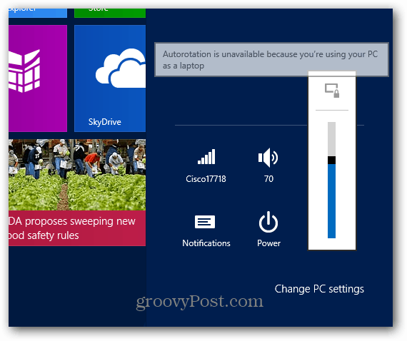 Kaip užrakinti ekrano pasukimą ant paviršiaus naudojant Windows RT