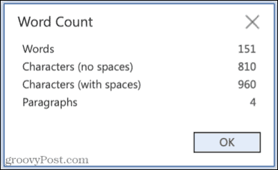 Žodžių skaičius žiniatinkliui skirtoje „Microsoft Word“ programoje