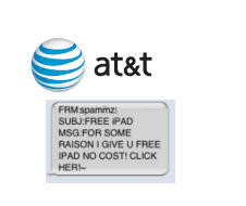 Apsaugokite teksto šlamštą „AT&T“