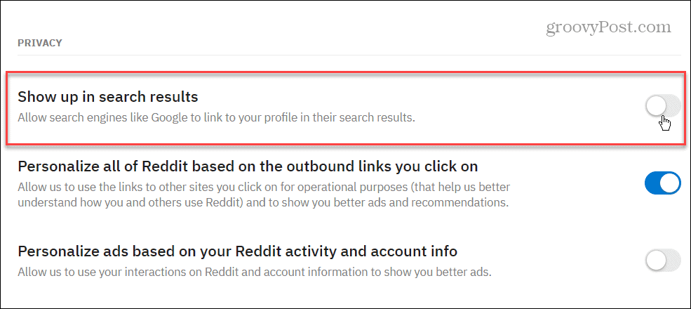 Likite privačiai „Reddit“.