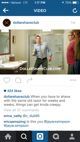 dolerių skutimosi klubo instagram video