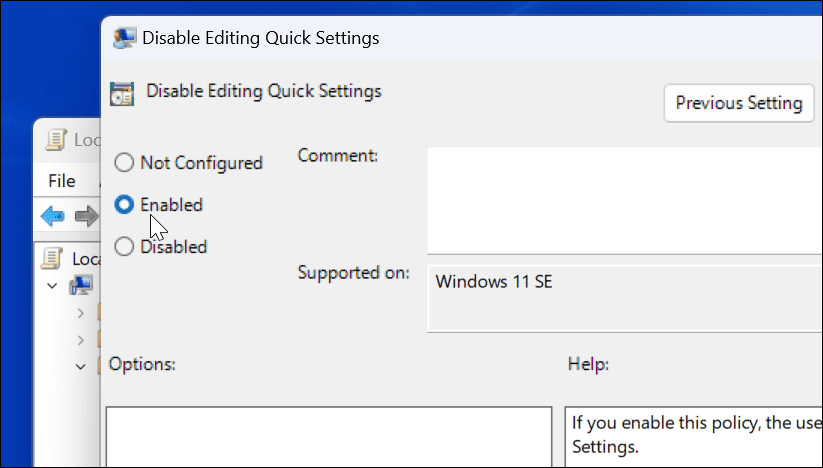Neleiskite sparčiųjų nustatymų redagavimo sistemoje „Windows 11“.