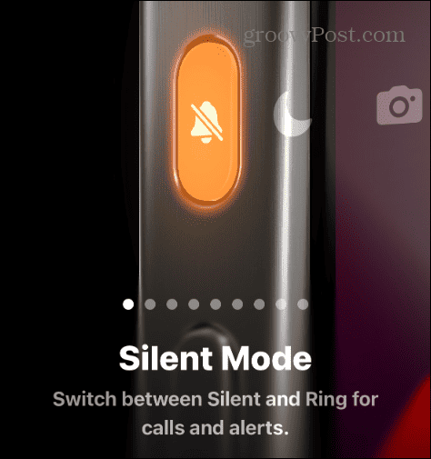 veiksmo mygtukas tylus arba skambėjimo režimas