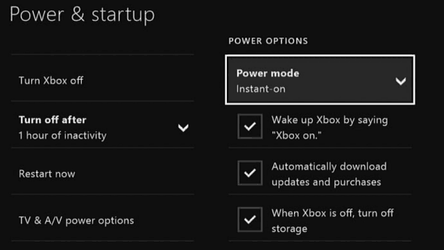 „Xbox One“ energijos taupymo priemonė