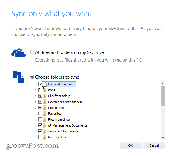 Kaip sinchronizuoti konkrečius aplankus iš "SkyDrive" į savo kompiuterį
