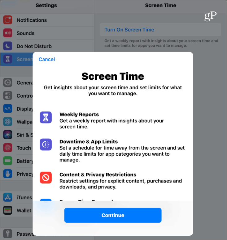 Įgalinti „iOS 12“ ekrano laiką