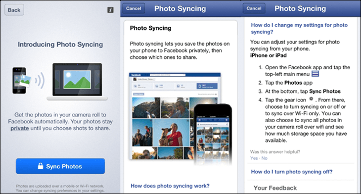 Programos „Facebook Moments“ naudojimas sinchronizuotoms nuotraukoms tvarkyti