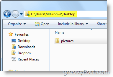 „Windows Explorer“ darbalaukio kelias