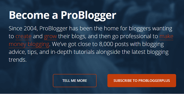 Naujų svetainės lankytojų „ProBlogger“ pagrindinis puslapis yra kitoks.