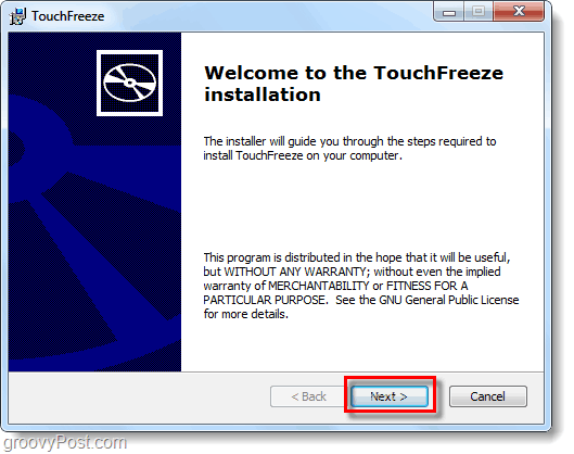 „touchfreeze“ nešiojamiesiems kompiuteriams ar netbooks
