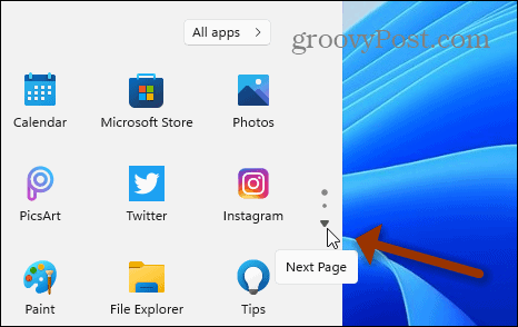 Kitas puslapis Paleiskite „Windows 11“