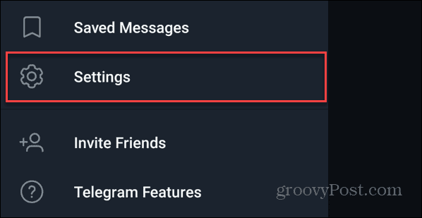 „Telegram“ nustatymai „Android“.