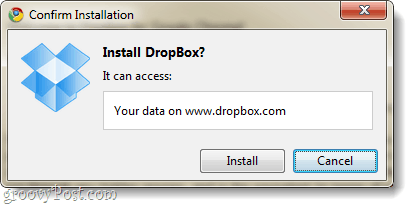 „dropbox“ plėtinys turi pasiekti „dropbox.com“