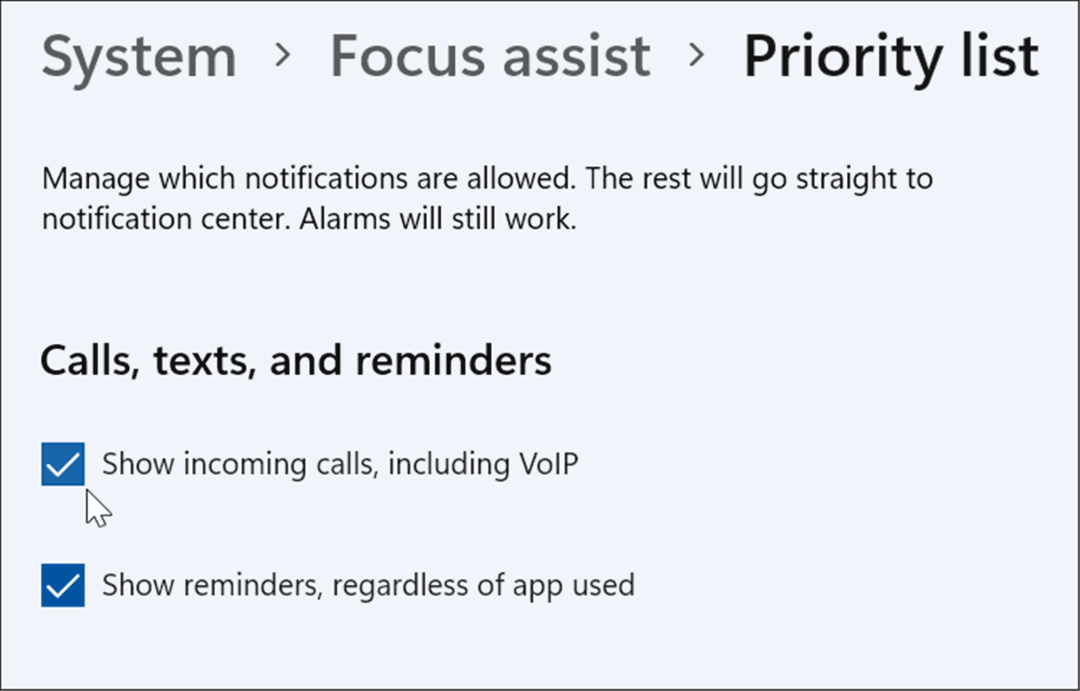Kaip naudoti „Focus Assist“ sistemoje „Windows 11“.