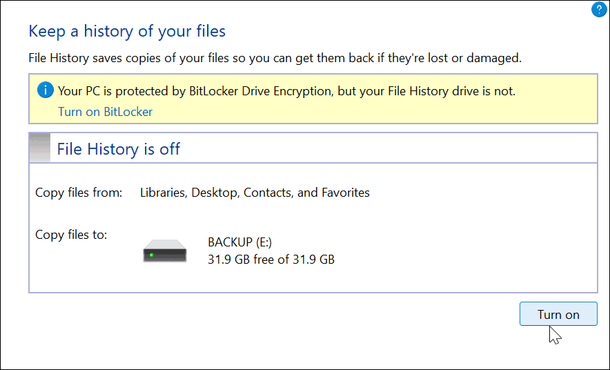 Naudokite failų istoriją sistemoje „Windows 11“.