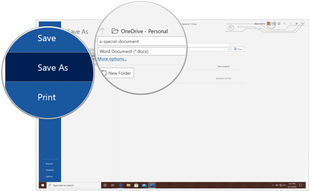 Kaip bendrinti „Microsoft Word“ dokumentą naudojant „OneDrive“