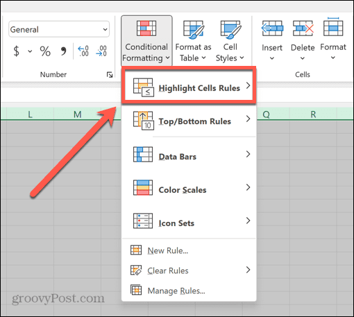 Excel paryškinimo langelių taisyklės