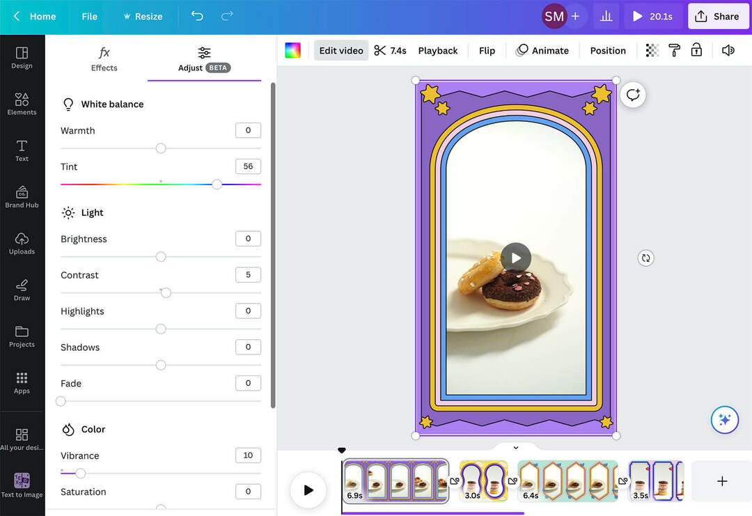 video-editing-apps-short-form-content-canva-adjust-white-balance-edit-video-7