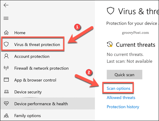 „Windows Security“ nuskaitymo tinkinimas
