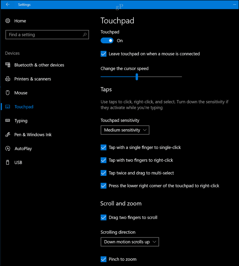 „Windows 10“ patarimas: išjunkite jutiklinę dalį, kai prijungta pelė