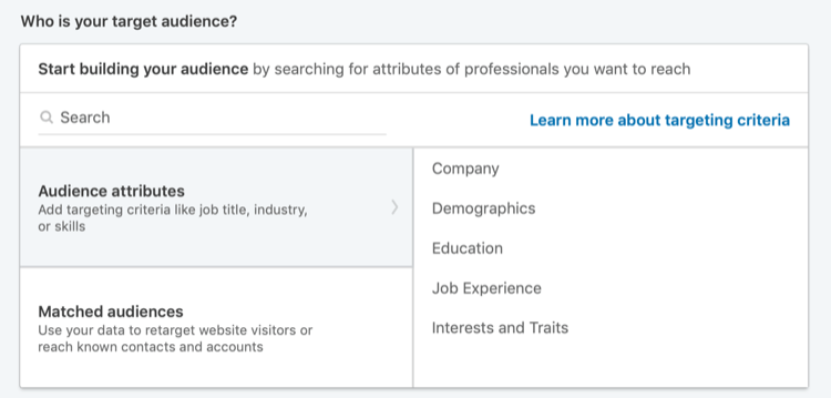 Kas yra jūsų tikslinė auditorija „LinkedIn Campaign Manager“ skiltyje