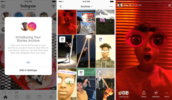 Naujasis „Instagram“ istorijų archyvas pasibaigusio galiojimo istorijoms automatiškai išsaugo privačią profilio dalį.