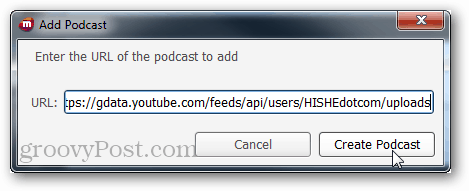 „podcast“ URL