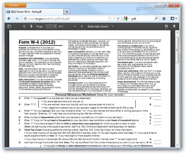Įgalinkite įmontuotą PDF žiūryklę „Firefox 15“