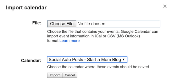 importuoti csv failą į „Google“ kalendorių