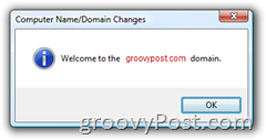 „Windows Vista“ prisijungti prie „Active Directory“ AD domeno pasveikinimo ekrano