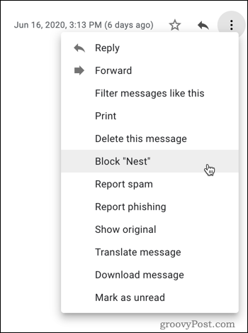 Blokavimas „Gmail“
