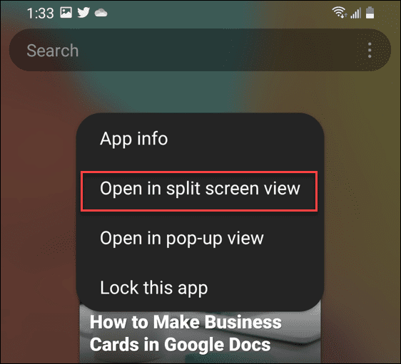 kaip padalinti ekraną android