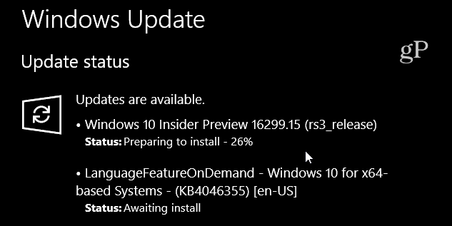 „Windows 10 Build 16299-15“ kaupiamasis atnaujinimas